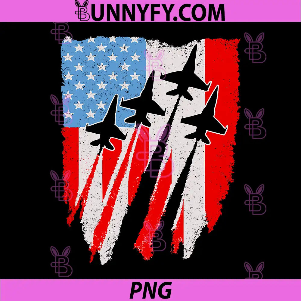 4th of July USA Flag Red White Blue PNG, Fighter Jet Airplane PNG
