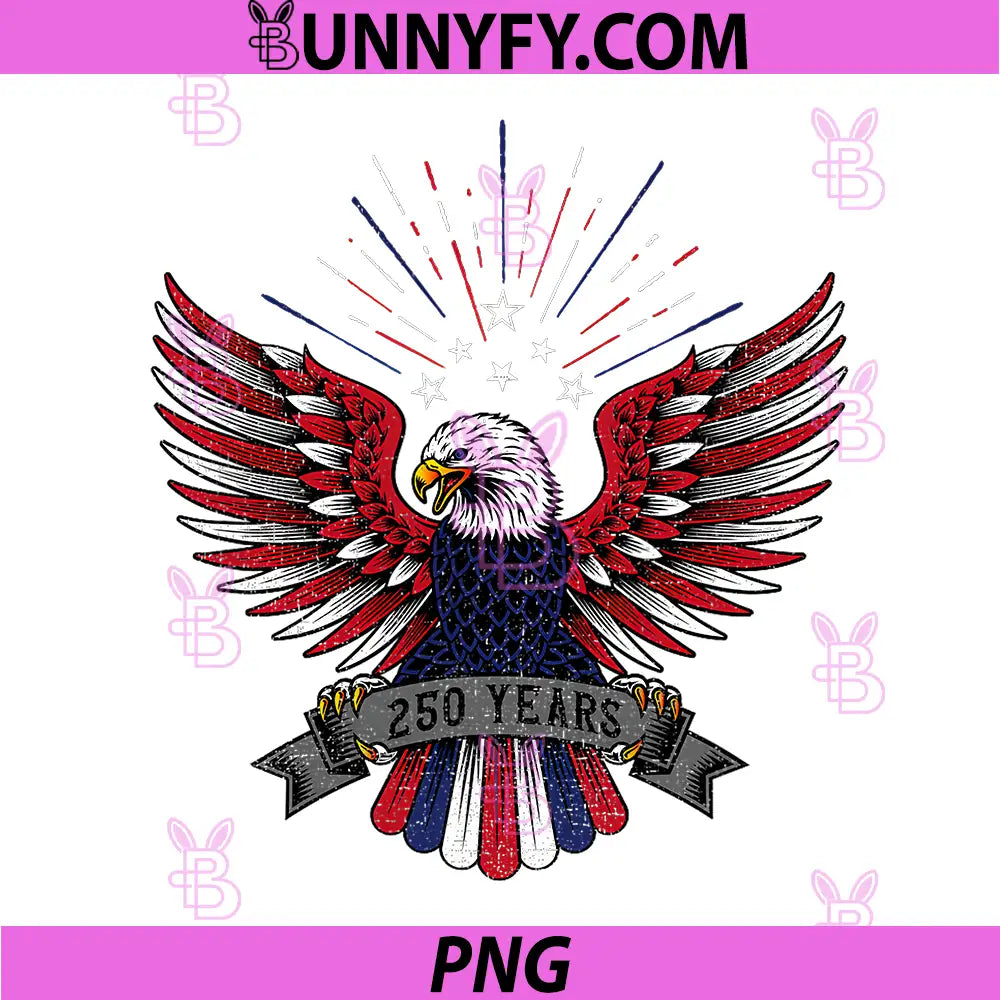 4th of July USA Patriotic Eagle PNG, 250 Years of America PNG
