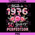 50 Year Old PNG, Made in 1976 Floral 50th Birthday PNG