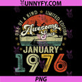 50 Year Old Vintage PNG, January 1976 Retro 50th Birthday PNG