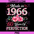 60 Years Old Made in 1966 PNG, 60th Birthday Floral PNG