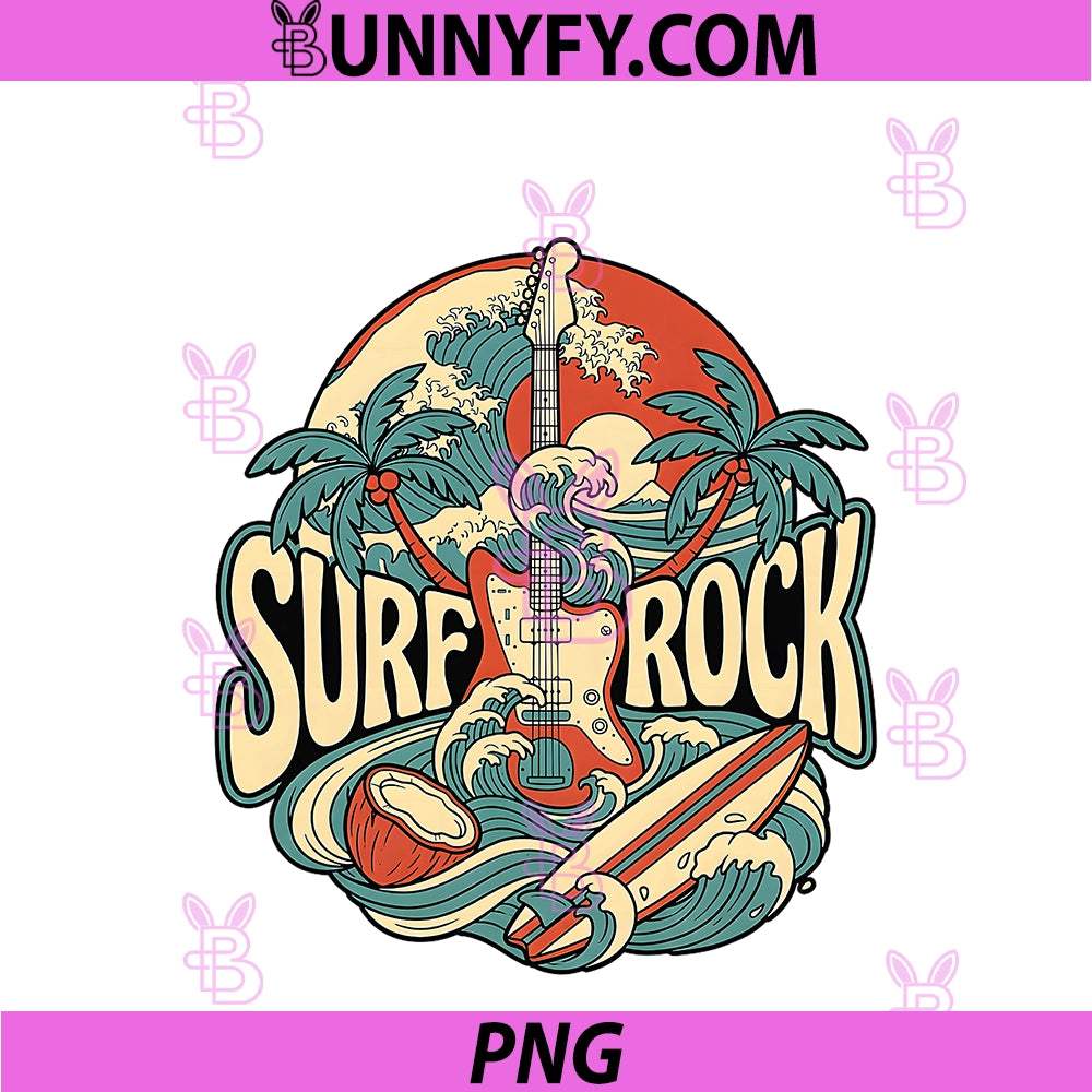 60s Surf Rock PNG, Retro Vintage PNG