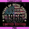 50 Years Of Being Awesome 1966 PNG, Vintage Limited Edition PNG