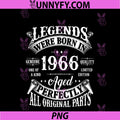 60th Birthday Shirt Vintage Born In 1966 PNG, 60 Years Old B-Day PNG