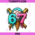 67 Baseball PNG, Ice Cream Drip Kids PNG
