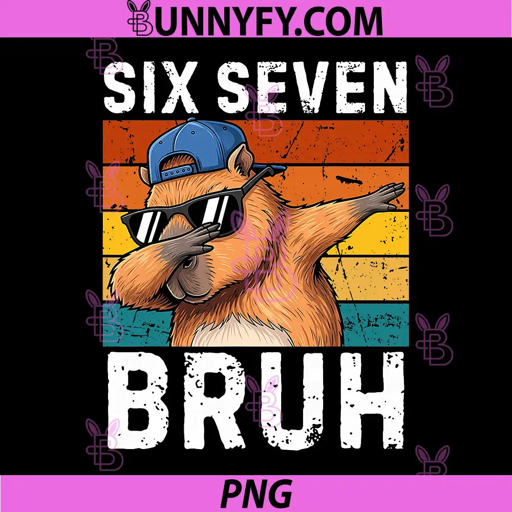67 Bruh Meme Funny PNG, 6 7 Capybara Six Seven PNG