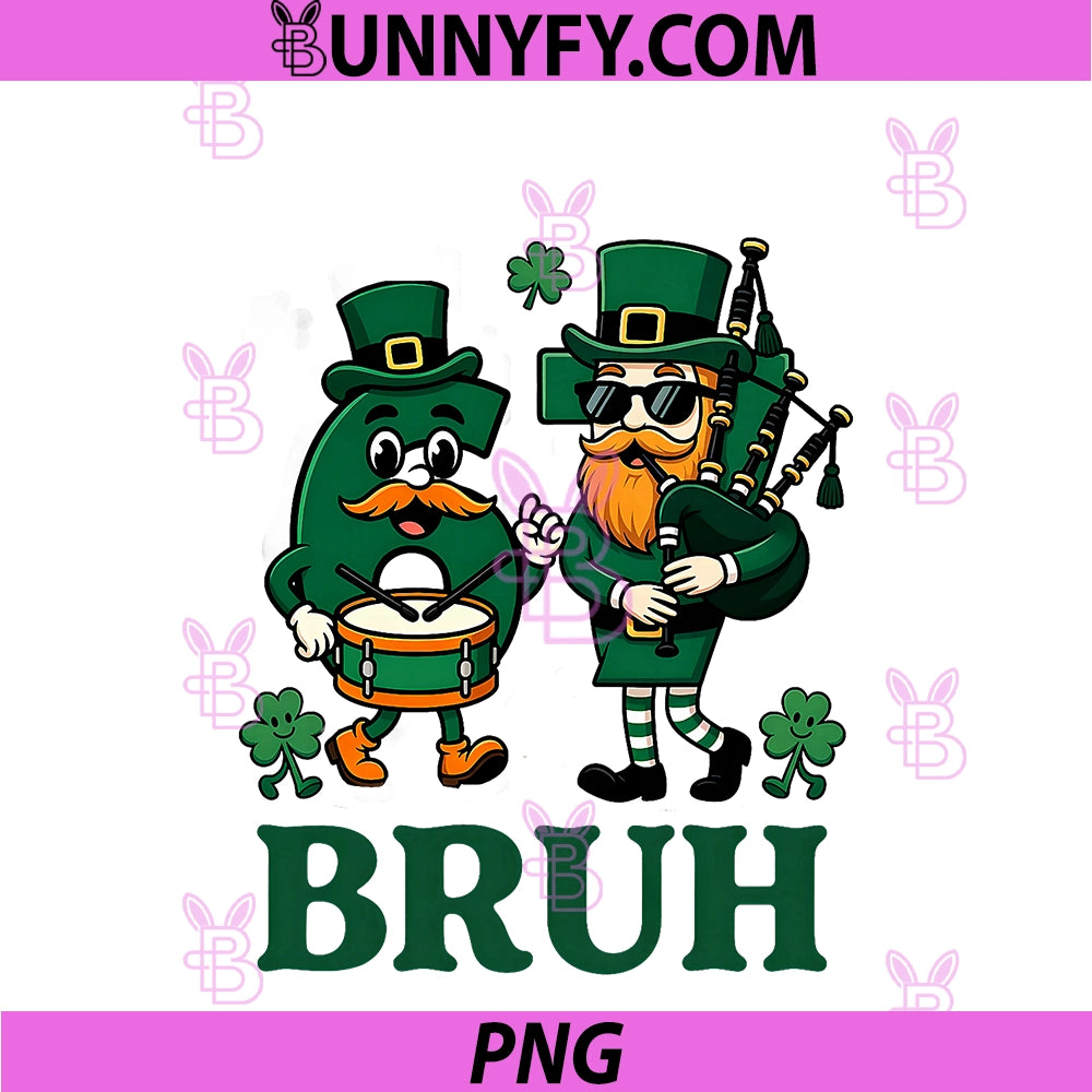 67 Bruh Shamrock Leprechaun PNG, Funny Six Seven St Patrick's Day PNG