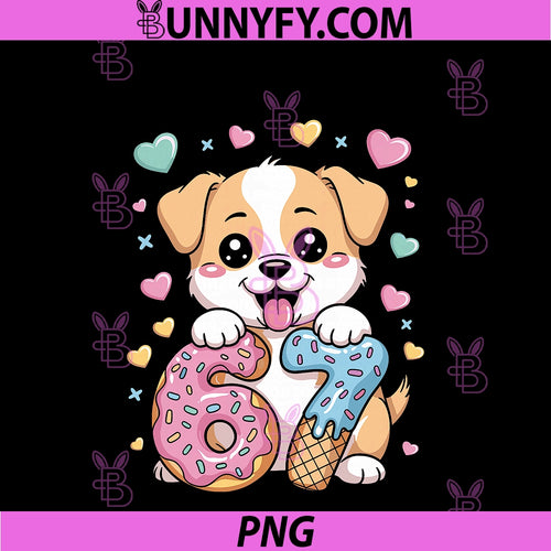 67 Cute Dog Ice Cream PNG, Meme 6 7 Funny Cool Six Seven Animal PNG