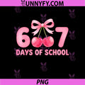 67 Days Of School PNG, Cherry Bow Girls Teacher 67 Meme Humor 6 7 PNG