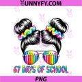 67 Days Of School PNG, Messy Bun Girls Kids Six Seven 67 Meme PNG