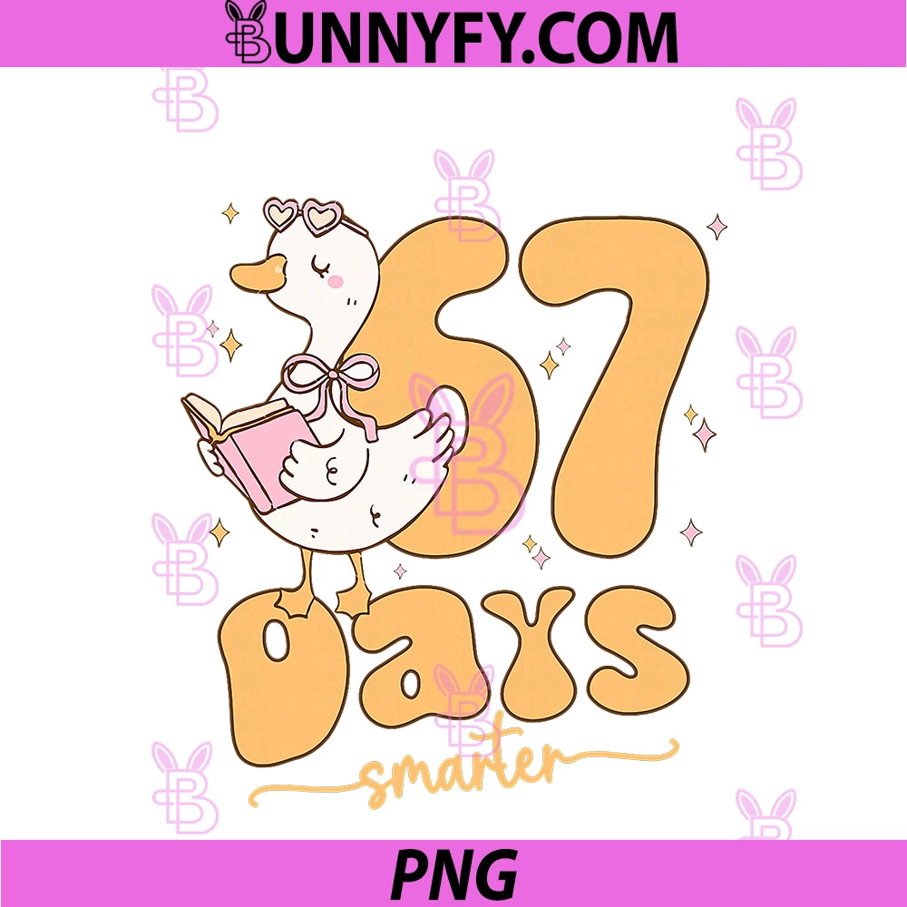67 Days Smarter Silly Goose Students 6 7 Meme PNG, Funny Groovy PNG