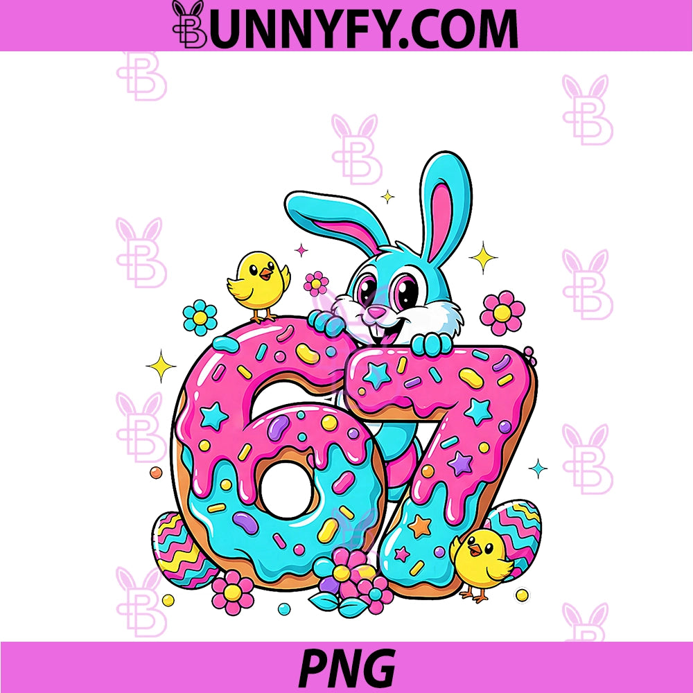 67 Funny Six Seven Gen Meme Cute PNG, Rabbit Bunny Easter Day PNG