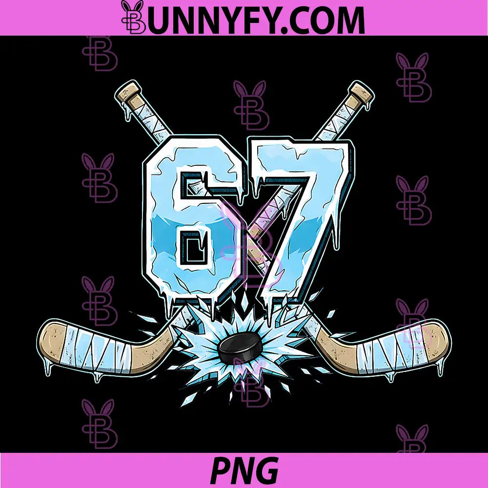 67 Hockey Drip Six Seven PNG, Meme 6 7 Ice Hockey PNG