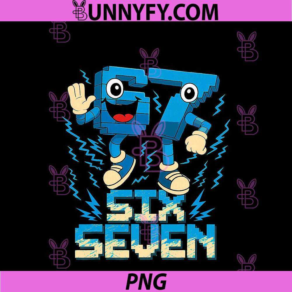 67 Italian Brainrot Six Seven 6 7 Meme PNG, Birthday Decoration PNG