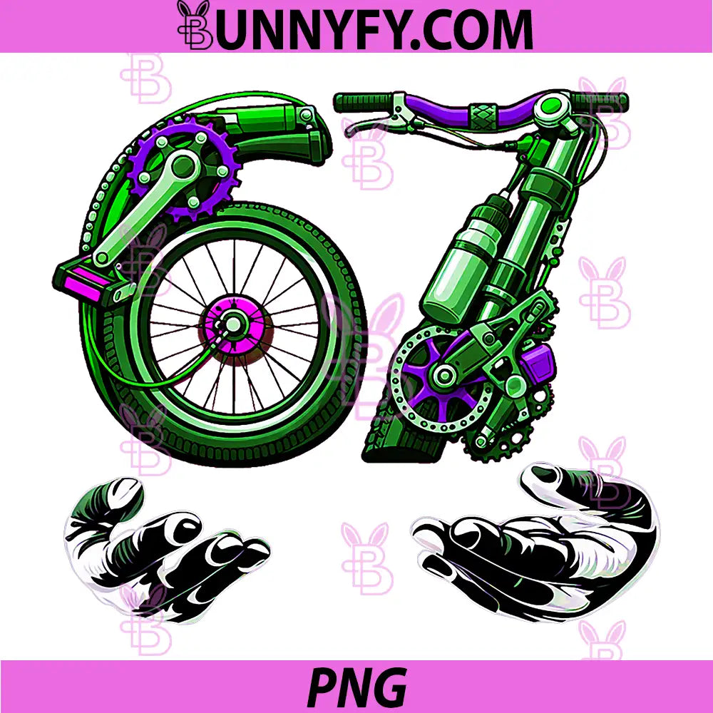 67 Meme Bicycle PNG, Six Seven Bicycle 6-7 Biking Funny PNG