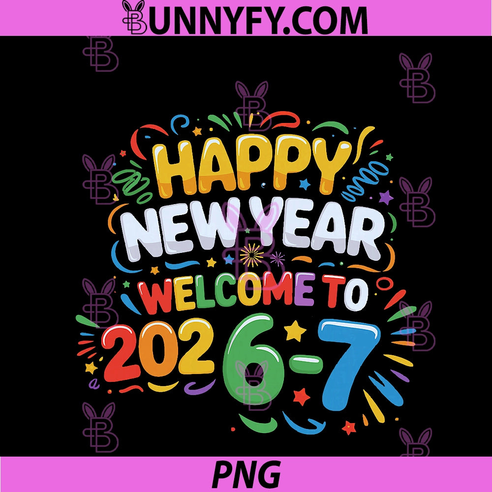 67 New Year's Eve - Happy New Year 2026-7 PNG, Funny 67 New Year PNG