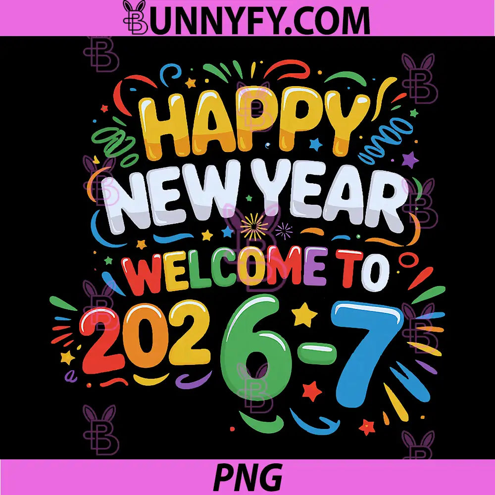 67 New Year's Eve Happy New Year 2026-7 PNG, Funny 67 New Year PNG