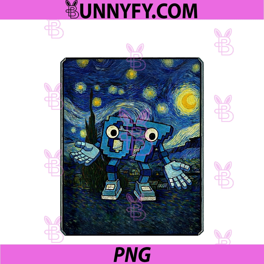 67 Six Seven 6-7 Starry Night Van Gogh PNG, Brainrot Slang Meme Performance PNG