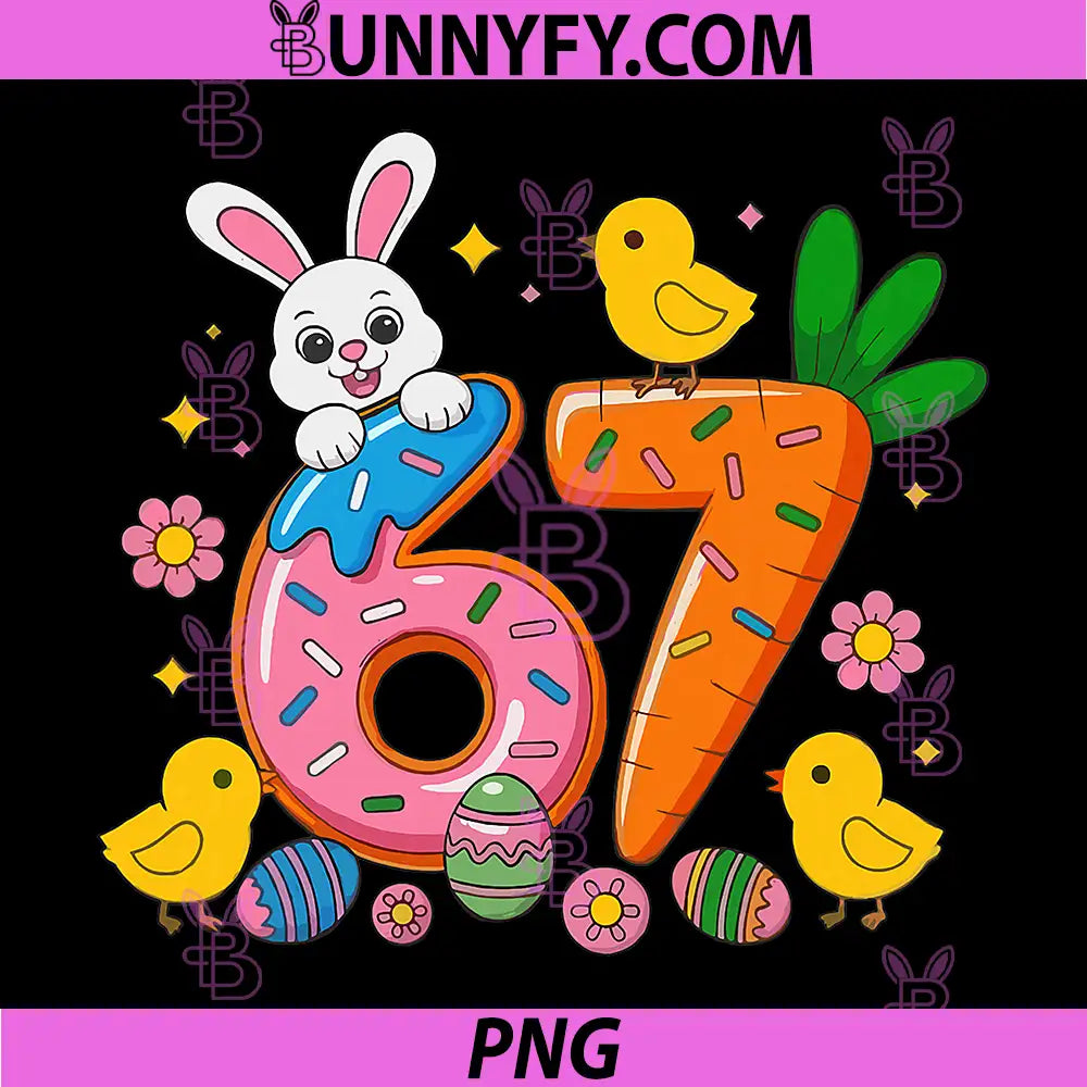 67 Six Seven Cute Bunny PNG, Rabbit Easter Day PNG