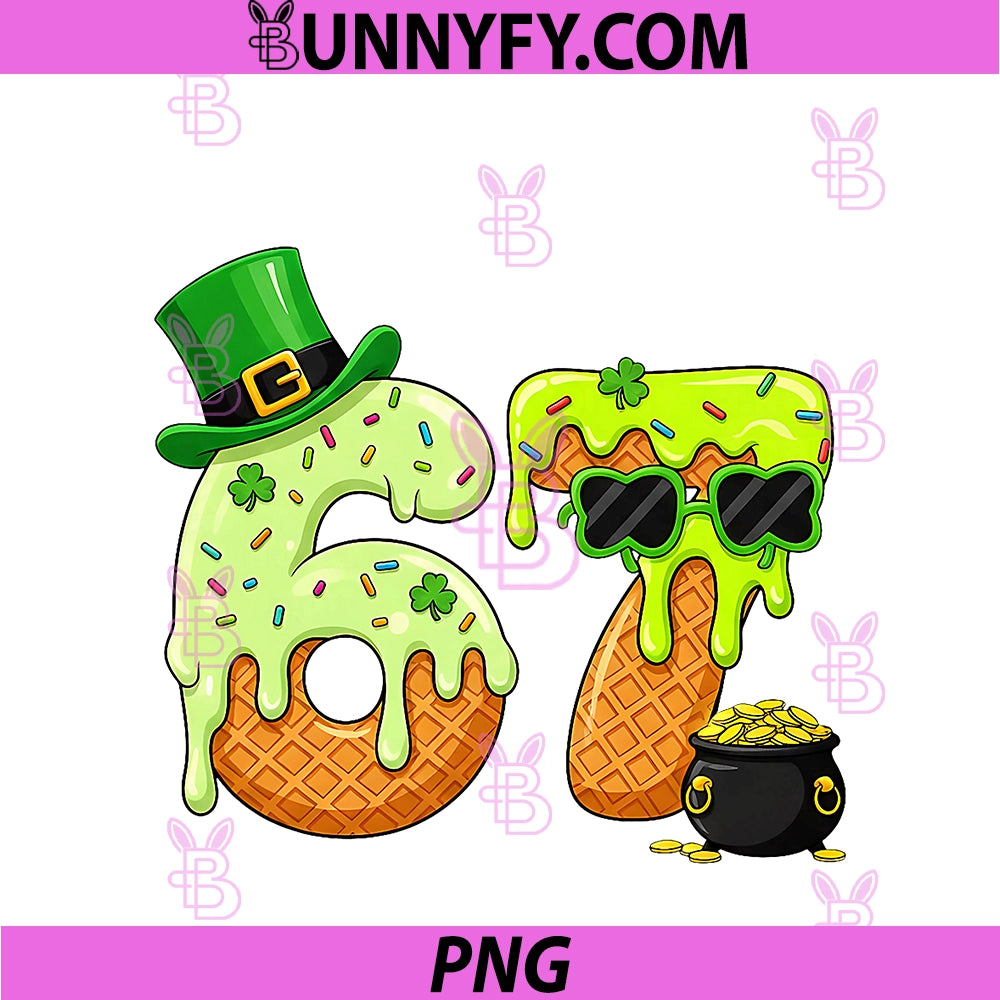 67 Six Seven Shamrock PNG, Funny St Patrick’s Day PNG