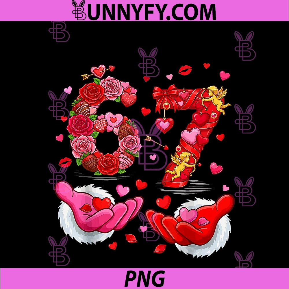 6 7 Six Seven Valentine Hearts PNG, Cute Love PNG