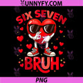 6 7 Valentines Day PNG, Funny Heart Meme Six Seven PNG