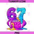 67th Birthday Ice Cream American PNG, Football Drip 6 7 Player PNG