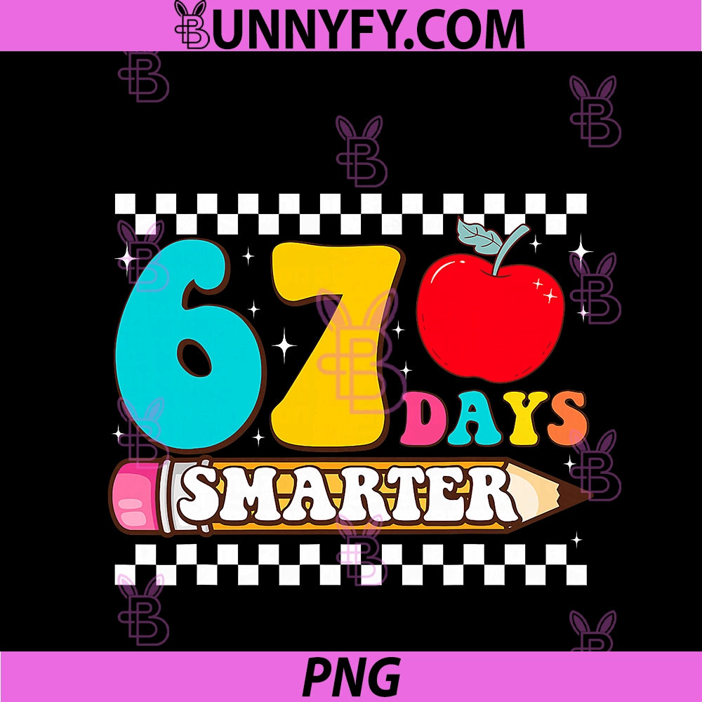67th Day Of School 67 Days PNG, Smarter Teacher Boy Girls PNG