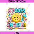 67th Day Of School PNG, 67 Days Smarter Teacher PNG