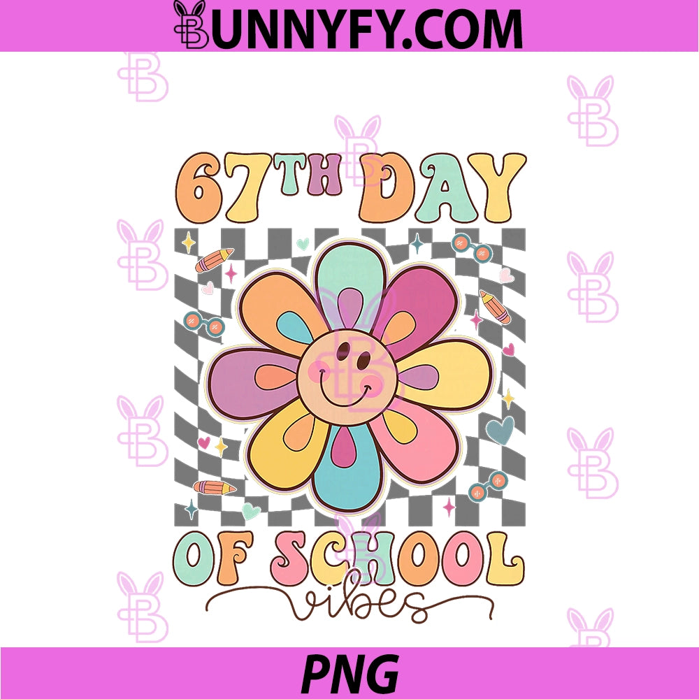 67th Day Of School Vibes 67 Days PNG, Smarter Teacher Boys Girls PNG