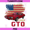 69 1969 GTO PNG, American Flag Silhouette Muscle Car PNG
