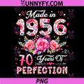 70 Year Old PNG, Made in 1956 Floral 70th Birthday PNG