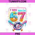 7th Birthday Boys I Was 6 Now I'm 7 PNG, Baseball Ice Cream Drip PNG