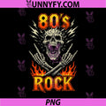 80s Rock Vintage PNG, Skull Retro Music Band PNG