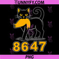 86 47 Black Cat Vintage PNG, Funny Mystery Numbers Cat PNG