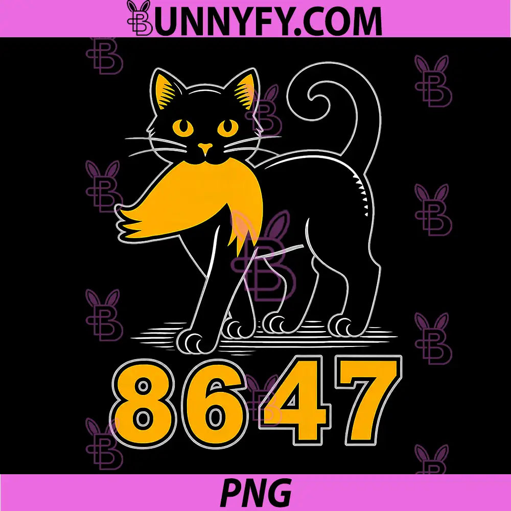 86 47 Black Cat Vintage PNG, Funny Mystery Numbers Cat PNG