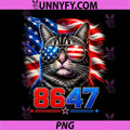 8647 Cat Patriotic PNG, 86 47 Funny Cat USA Flag Sunglasses PNG