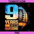9th Birthday Retro PNG, American Football 9 Years Old PNG