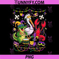 Mardi Gras Alligator Pelican Crawfish PNG, Louisiana Carnival Design PNG