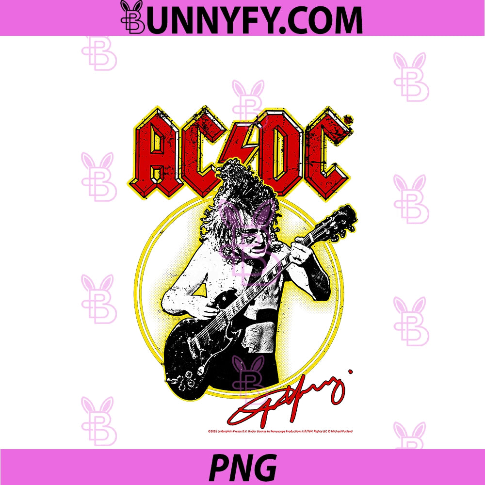 AC DC Classic Rock Logo PNG, Electric Guitar Solo Energy PNG