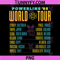 Powerline 95 World Tour Cities PNG, Retro Music Concert Design PNG