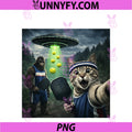 AI Pickleball Selfie Cat PNG, Bigfoot Hilarious Photo UFO Alien PNG