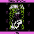 Sum 41 A Murder Of Crows Skull Raven Design PNG, Punk Rock Band Art PNG
