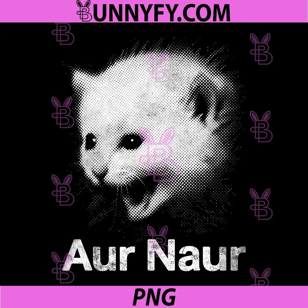 AUR Naur Cat Retro PNG, Funny Oh No Surprised Cat Animal Lover PNG