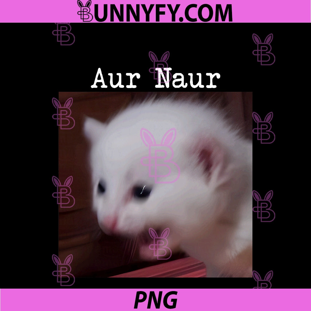 AUR Naur Cat Retro PNG, Funny Oh No Surprised Cat Animal Lover PNG