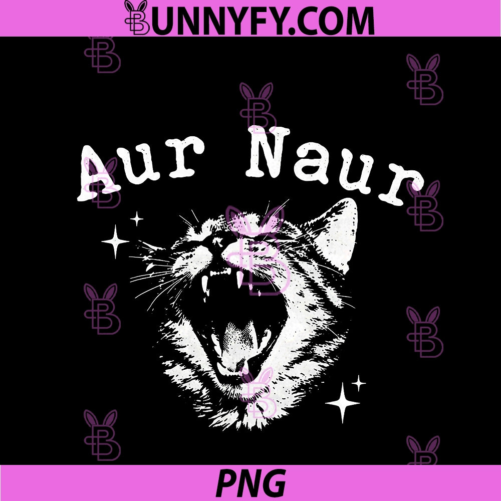 AUR Naur Cat Retro PNG, Funny Oh No Surprised Cat Animal Lover PNG