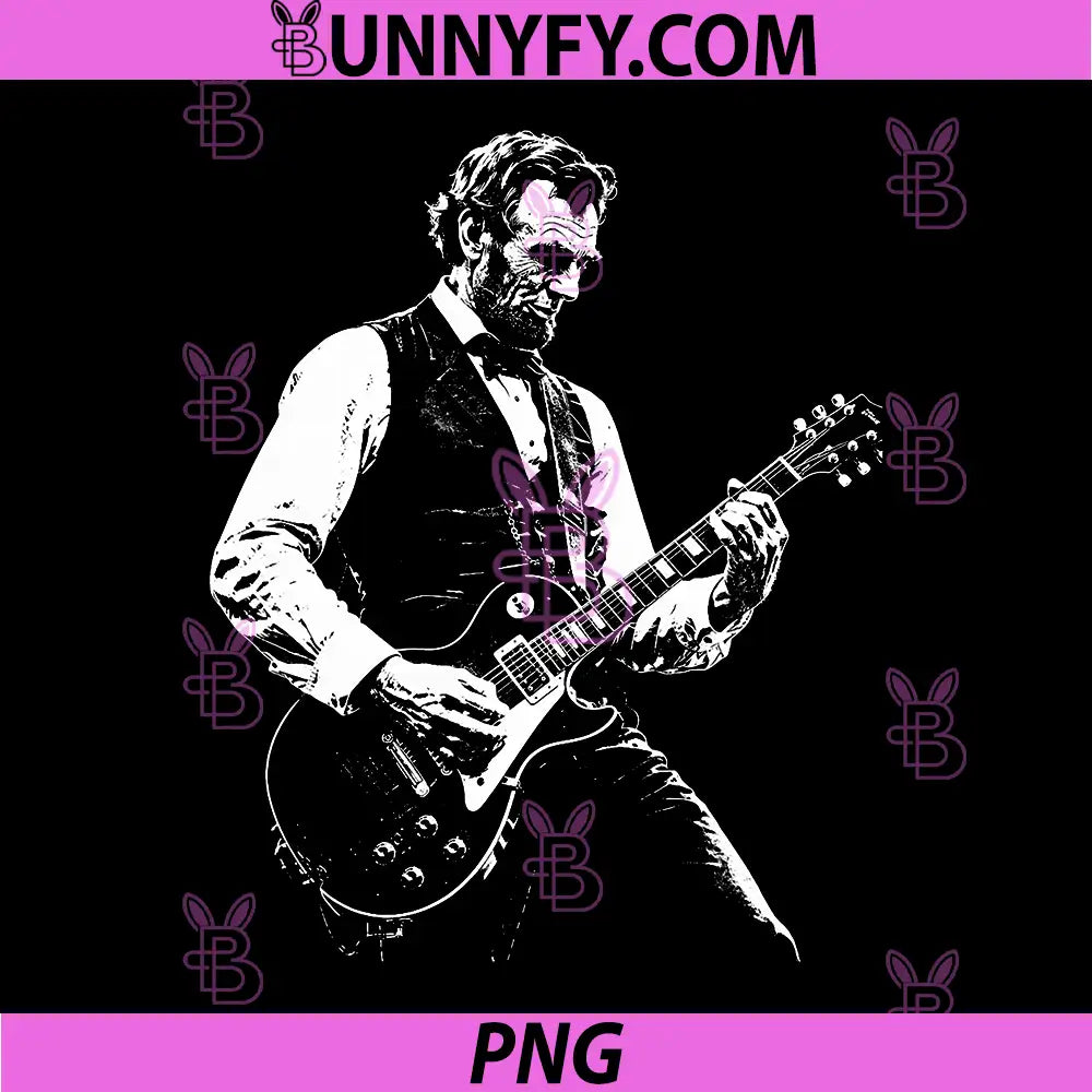 Abe Lincoln Playing Guitar PNG, Retro Vintage Abraham Lincoln PNG