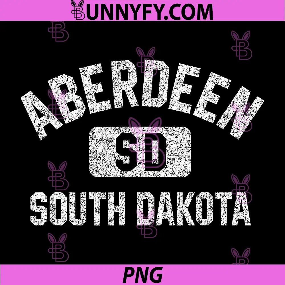 Aberdeen South Dakota PNG, Gym Style Distressed White Print PNG