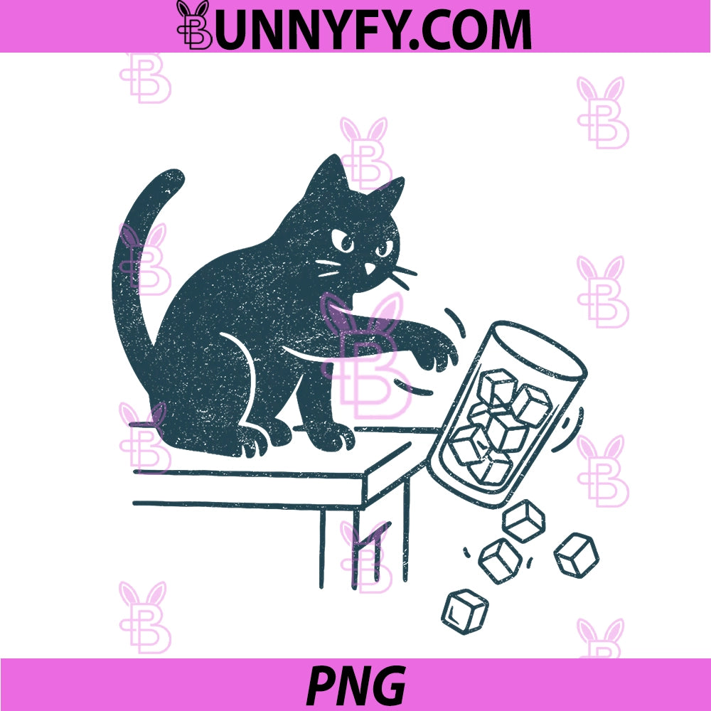 Abolish ICE PNG, Funny Black Cat Pushing Ice Cat Meme PNG