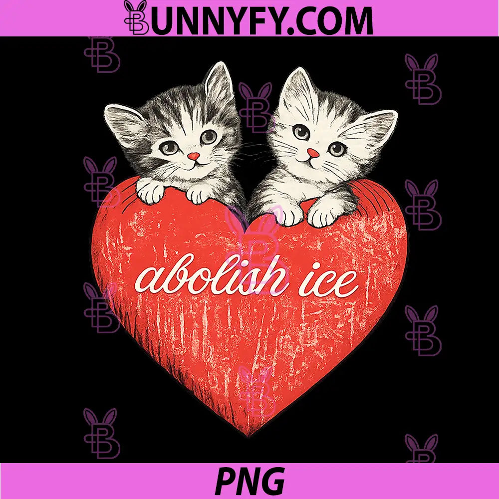 Abolish ICE PNG, Cute Cat Valentine PNG